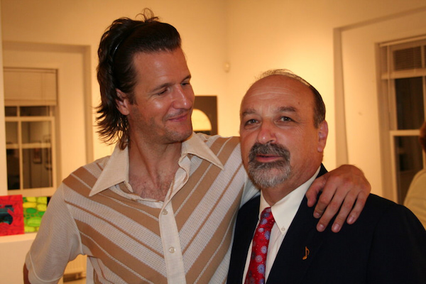 Geoff Nuttall with an arm around Thomas Wolf in Rockport, Maine in 2006.