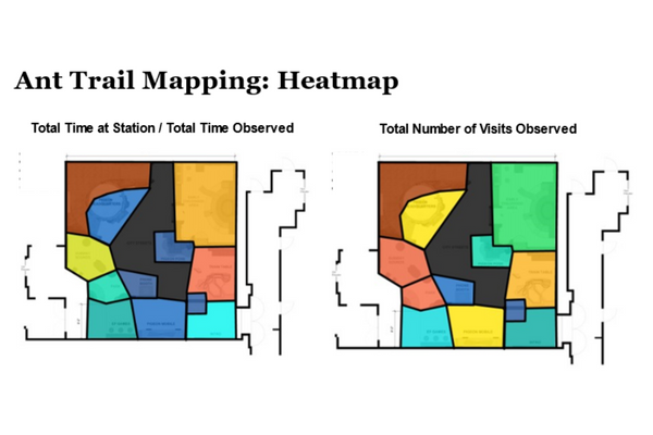 Heatmap of a museum, used for Tracking and Timing Visitor Behavior